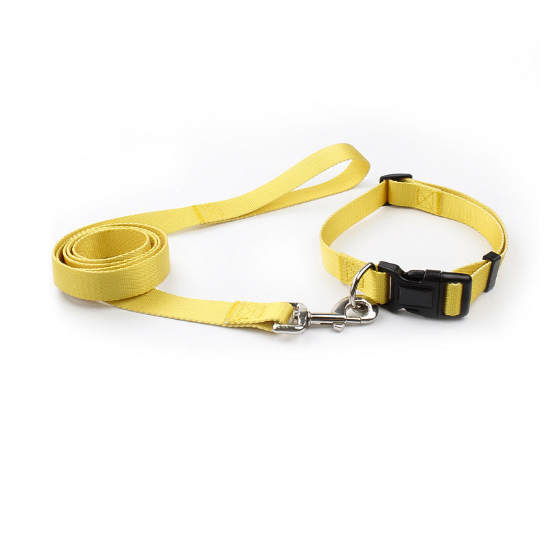 KFX-0561853 Nylon Pet Collar and Traction Rope Set in Vibrant Gradient Colors
