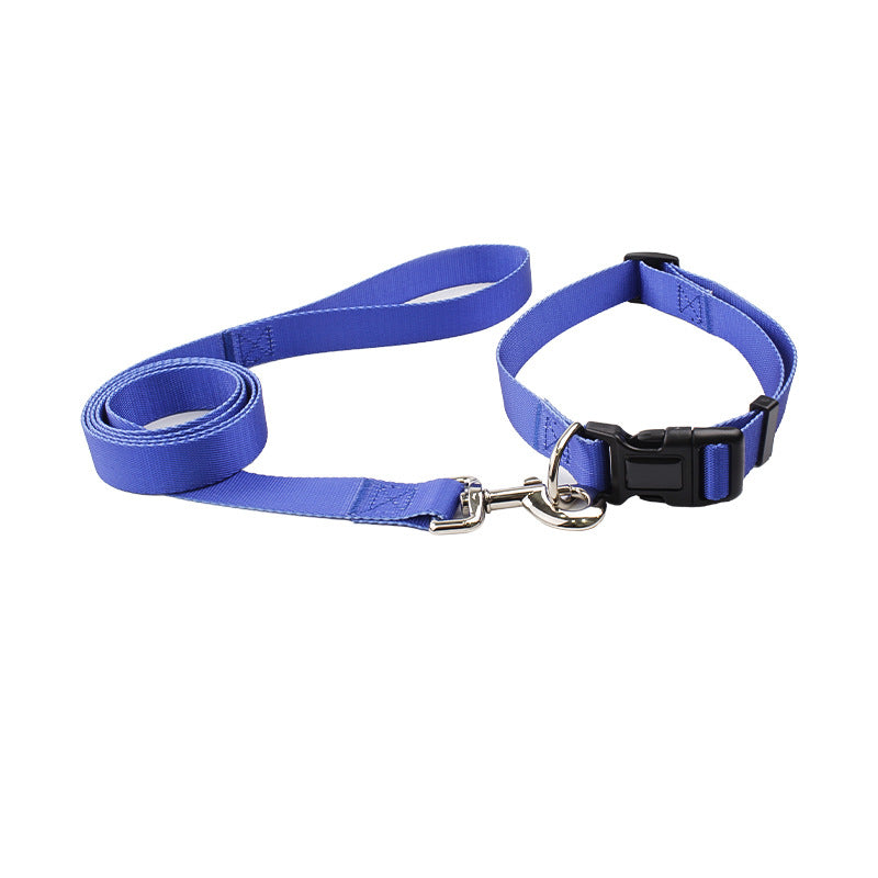 KFX-0561853 Nylon Pet Collar and Traction Rope Set in Vibrant Gradient Colors