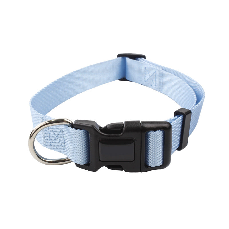 KFX-0561853 Nylon Pet Collar and Traction Rope Set in Vibrant Gradient Colors