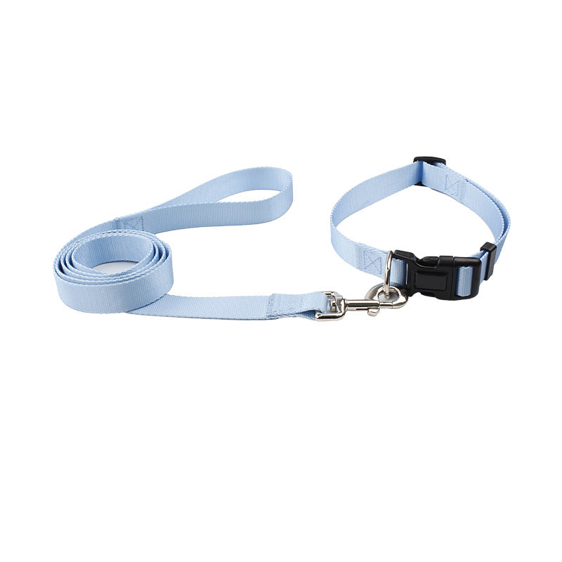 KFX-0561853 Nylon Pet Collar and Traction Rope Set in Vibrant Gradient Colors