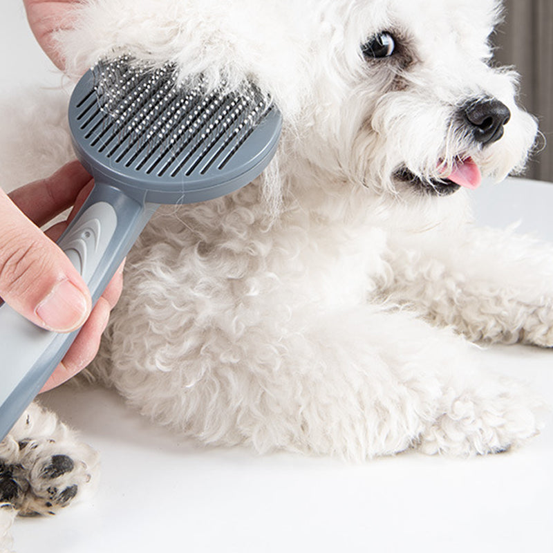 KFX-0563645 Self-Cleaning Slicker Brush for Cats and Small to Medium Dogs - Eco-Friendly Grooming Tool
