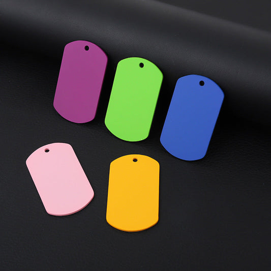 KFX-0563901 Stainless Steel Dog Hang Tag with Colored String for DIY Personalization - Various Colors Available