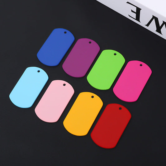 KFX-0563901 Stainless Steel Dog Hang Tag with Colored String for DIY Personalization - Various Colors Available