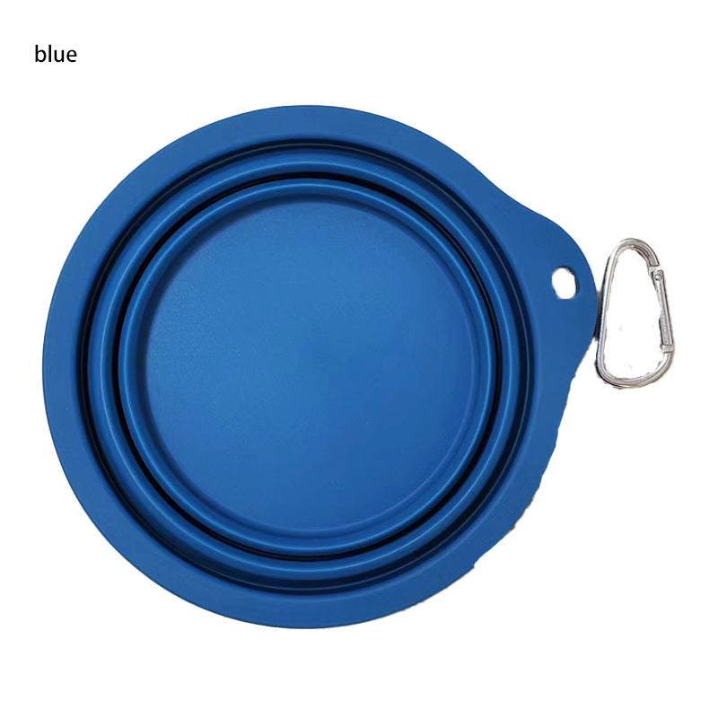 KFX-0564029 Portable Silicone Folding Dog Bowl for Drinking and Eating - Dual-purpose Pet Basin in Various Colors