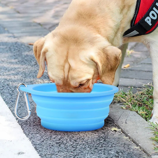 KFX-0564029 Portable Silicone Folding Dog Bowl for Drinking and Eating - Dual-purpose Pet Basin in Various Colors