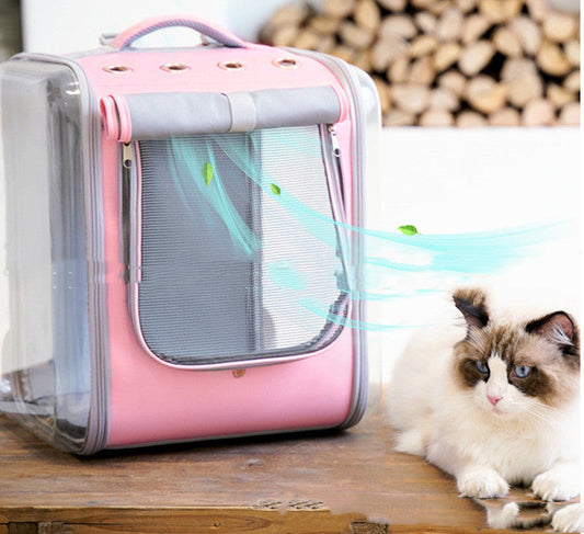 KFX-0564285 Space Capsule Portable Cat Carrier - Breathable Pet Bag, Lightweight & Medium Hardness, Multiple Colors