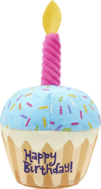 KFX-0567485 Plush Birthday-Themed Dog Toy Set - Cake, Gift Box, and Bone Options