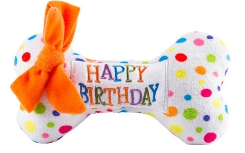 KFX-0567485 Plush Birthday-Themed Dog Toy Set - Cake, Gift Box, and Bone Options