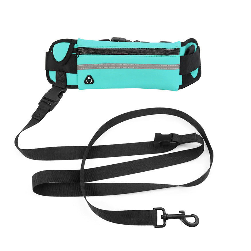 KFX-0567613 Reflective Waist Bag with Traction Leash for Running Dogs - Durable Nylon, Available in Multiple Colors