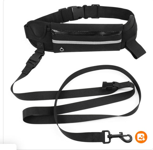 KFX-0567613 Reflective Waist Bag with Traction Leash for Running Dogs - Durable Nylon, Available in Multiple Colors