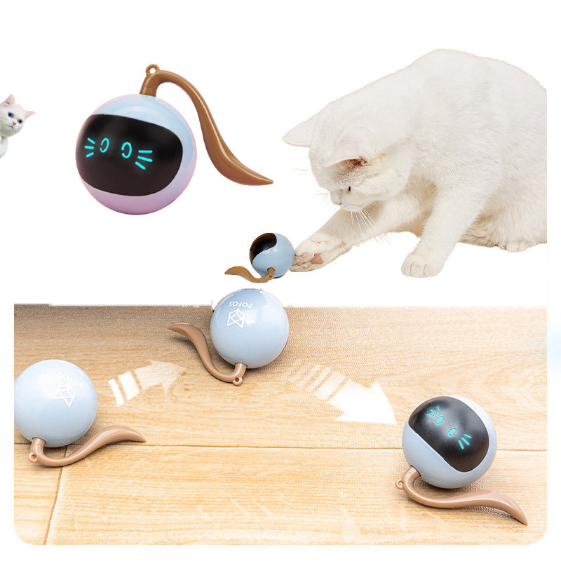 KFX-0568637 Interactive 360° Rotating LED Ball Toy for Cats - Engaging and Colorful Playtime