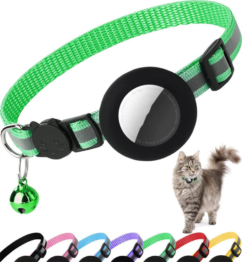 KFX-0569789 Reflective Anti-Lost Pet Collar for Cats and Dogs, Striped Design, Multiple Colors Available