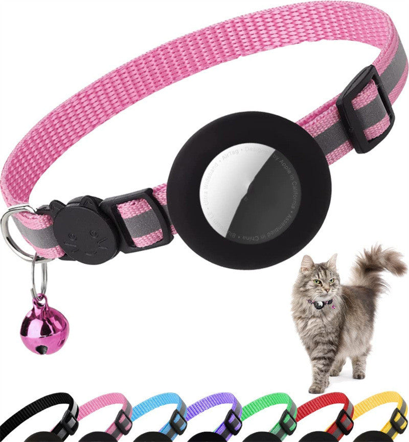 KFX-0569789 Reflective Anti-Lost Pet Collar for Cats and Dogs, Striped Design, Multiple Colors Available