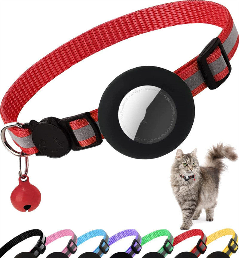 KFX-0569789 Reflective Anti-Lost Pet Collar for Cats and Dogs, Striped Design, Multiple Colors Available