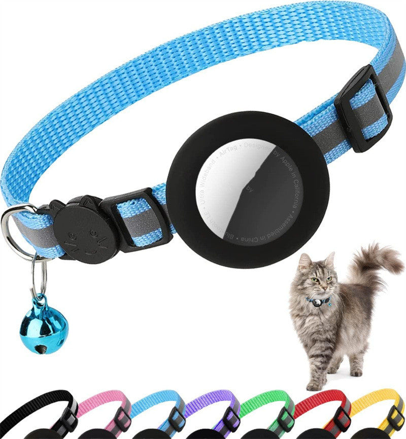 KFX-0569789 Reflective Anti-Lost Pet Collar for Cats and Dogs, Striped Design, Multiple Colors Available