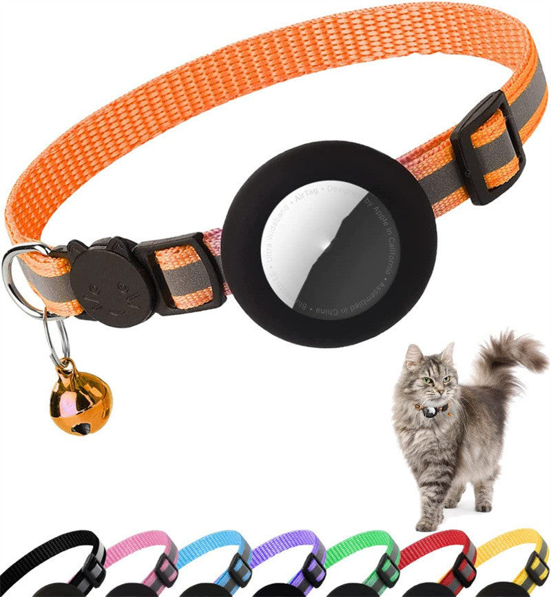 KFX-0569789 Reflective Anti-Lost Pet Collar for Cats and Dogs, Striped Design, Multiple Colors Available