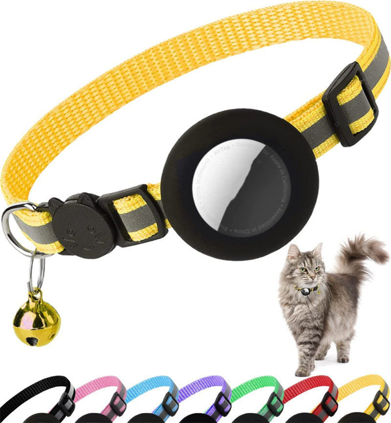 KFX-0569789 Reflective Anti-Lost Pet Collar for Cats and Dogs, Striped Design, Multiple Colors Available