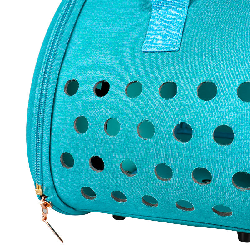 KFX-0570045 Transparent Pet Carrier Backpack for Cats and Dogs - Sky Blue, Dark Gray, Rose Red - Medium Soft Structure, 39x27x30cm, Up to 10kg Capacity