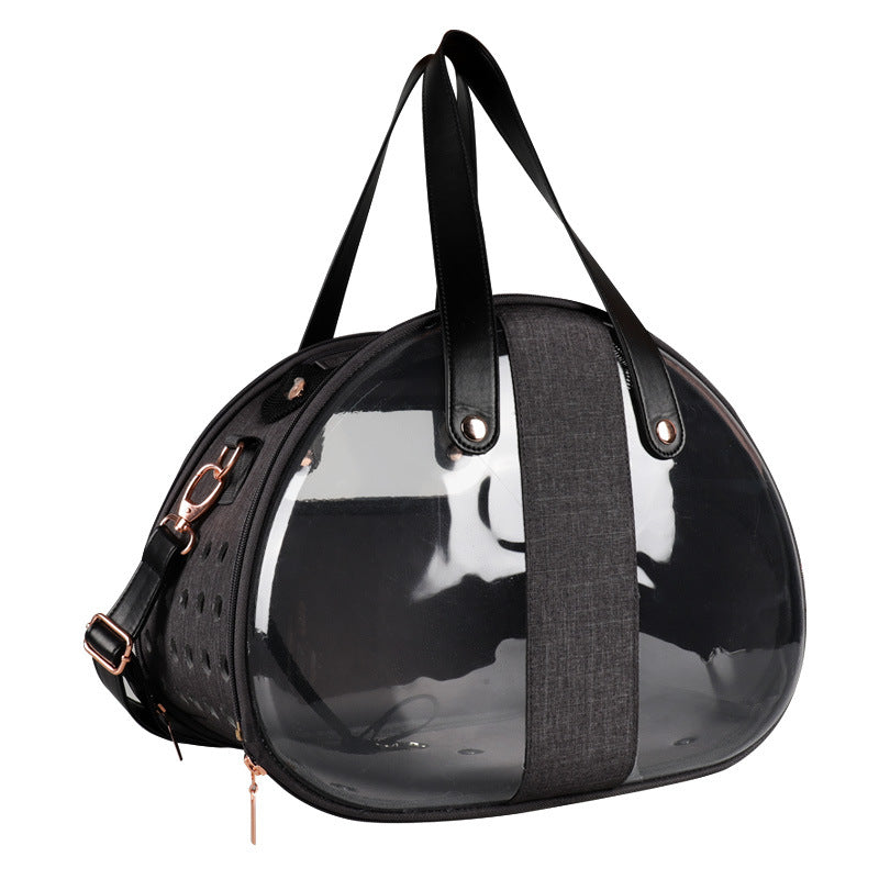 KFX-0570045 Transparent Pet Carrier Backpack for Cats and Dogs - Sky Blue, Dark Gray, Rose Red - Medium Soft Structure, 39x27x30cm, Up to 10kg Capacity