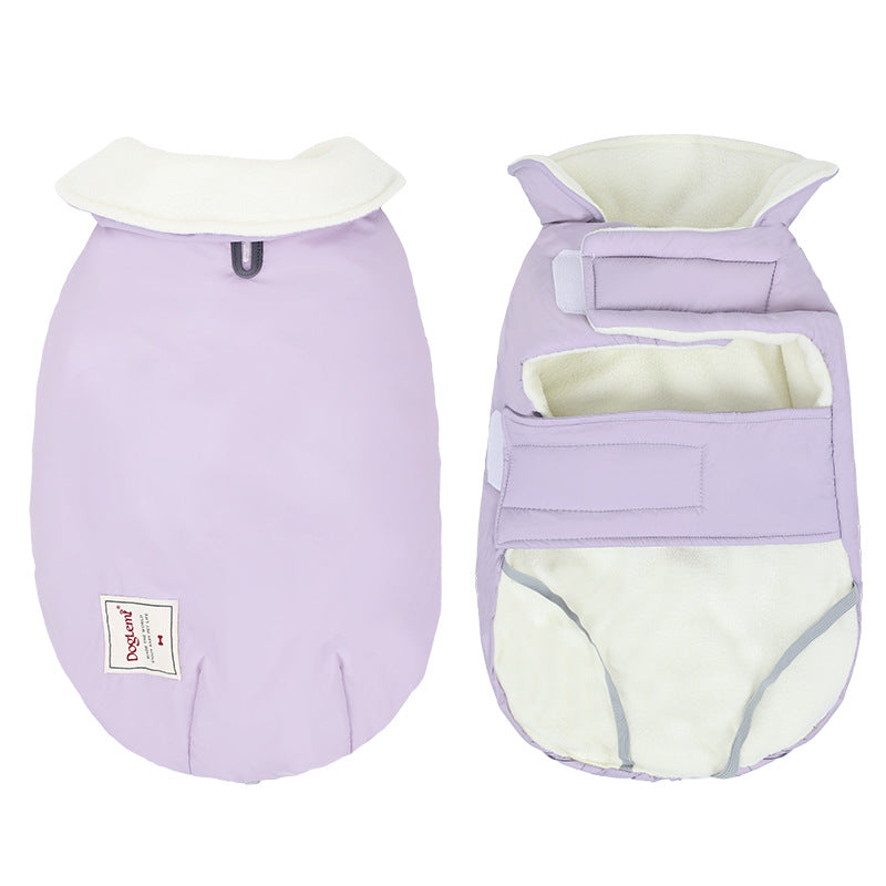 KFX-0573245 Cotton-Padded Turtleneck Vest for Dogs - Warm Solid Color Cold-Proof Pet Clothing