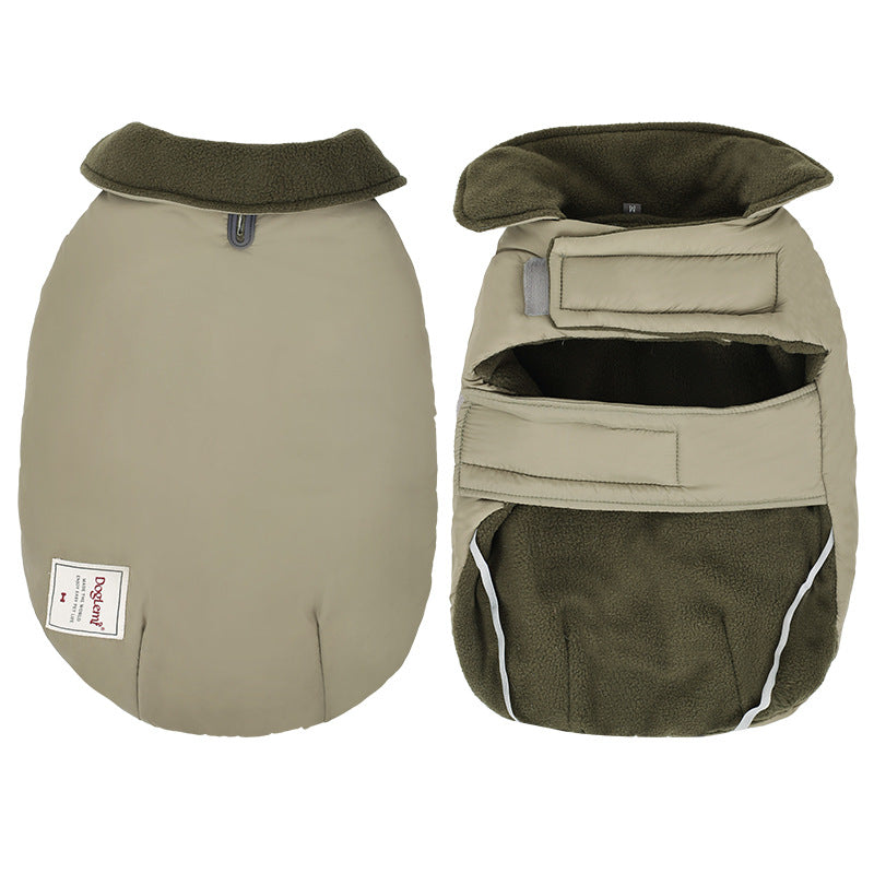 KFX-0573245 Cotton-Padded Turtleneck Vest for Dogs - Warm Solid Color Cold-Proof Pet Clothing