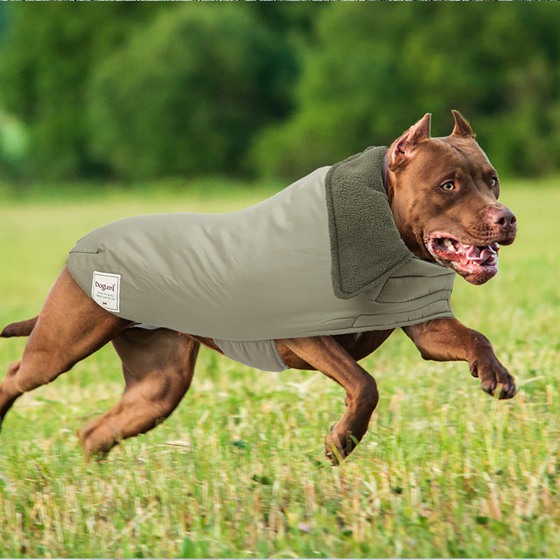KFX-0573245 Cotton-Padded Turtleneck Vest for Dogs - Warm Solid Color Cold-Proof Pet Clothing
