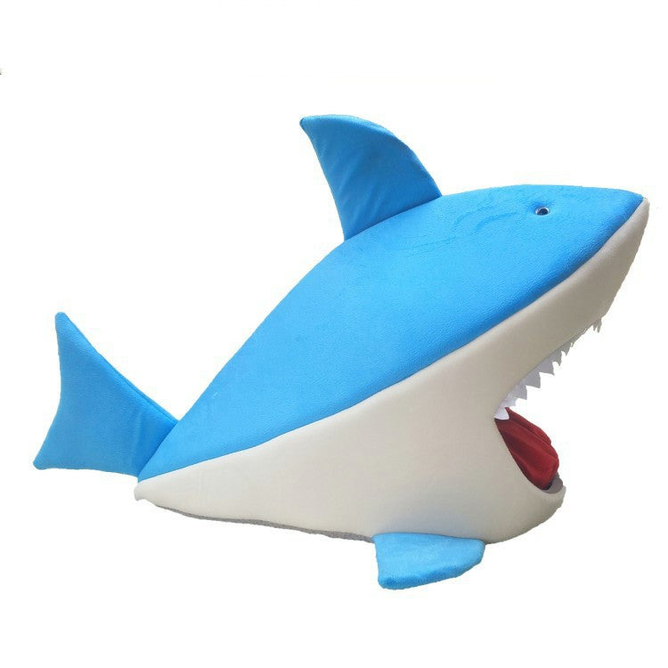 KFX-0573629 Shark-Shaped Pet Kennel: Cozy Cloth Cat & Dog Bed in Multiple Colors