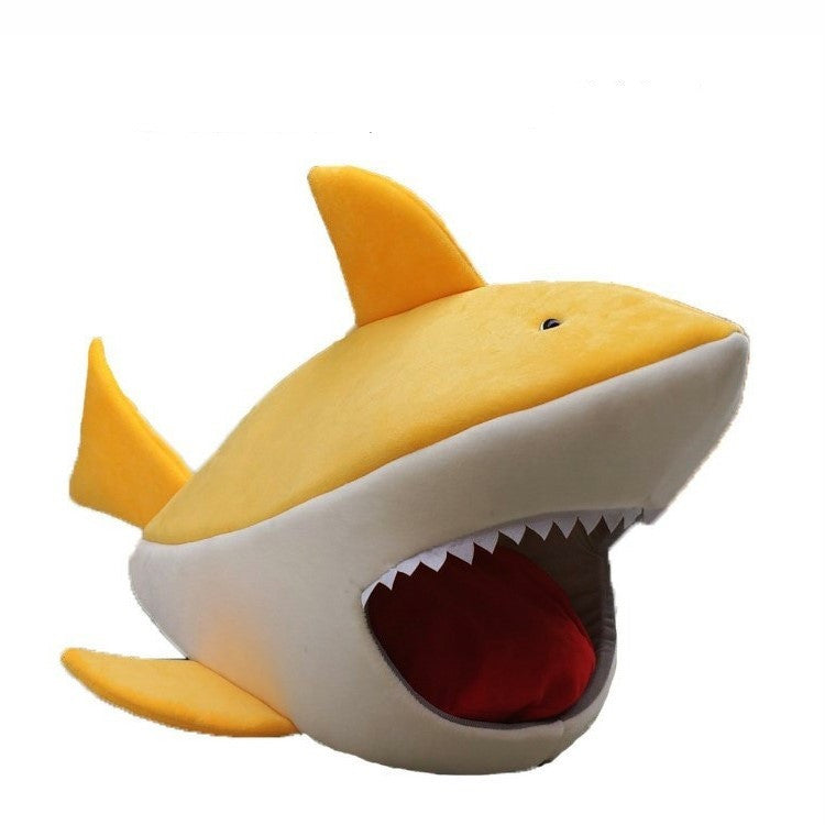 KFX-0573629 Shark-Shaped Pet Kennel: Cozy Cloth Cat & Dog Bed in Multiple Colors