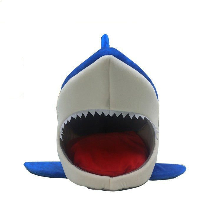KFX-0573629 Shark-Shaped Pet Kennel: Cozy Cloth Cat & Dog Bed in Multiple Colors