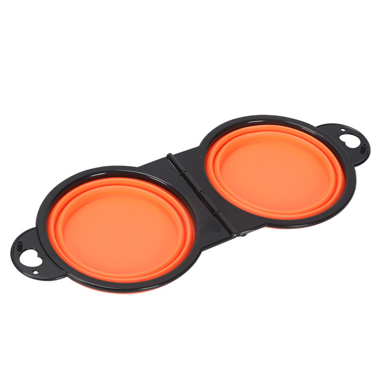 KFX-0573757 Folding Silicone Pet Bowl Set for Dogs and Cats - Multi-functional Outdoor Feeding Solutions
