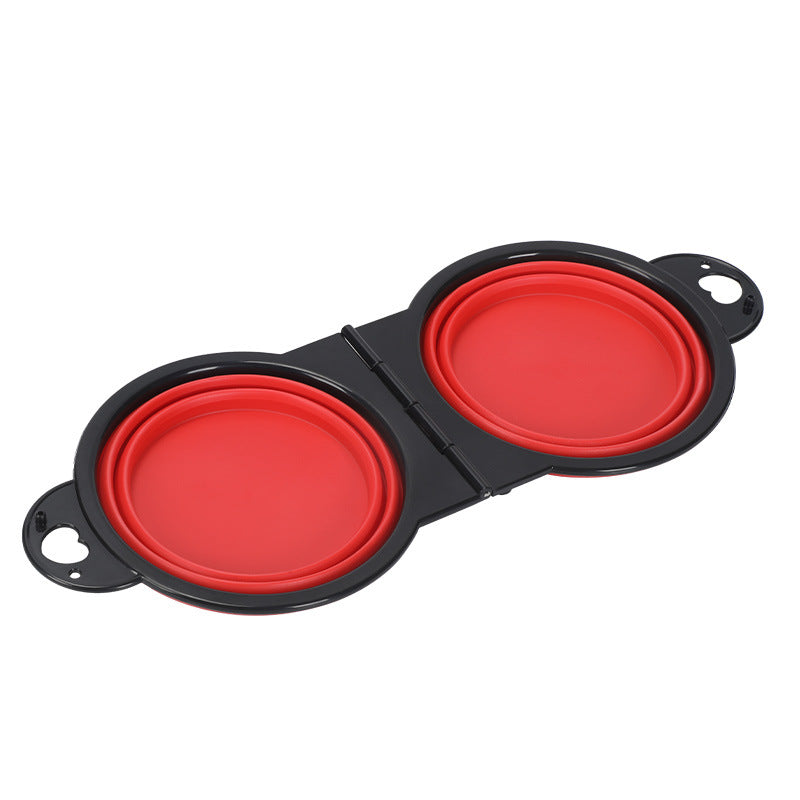 KFX-0573757 Folding Silicone Pet Bowl Set for Dogs and Cats - Multi-functional Outdoor Feeding Solutions