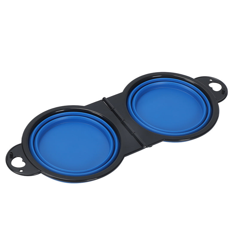 KFX-0573757 Folding Silicone Pet Bowl Set for Dogs and Cats - Multi-functional Outdoor Feeding Solutions