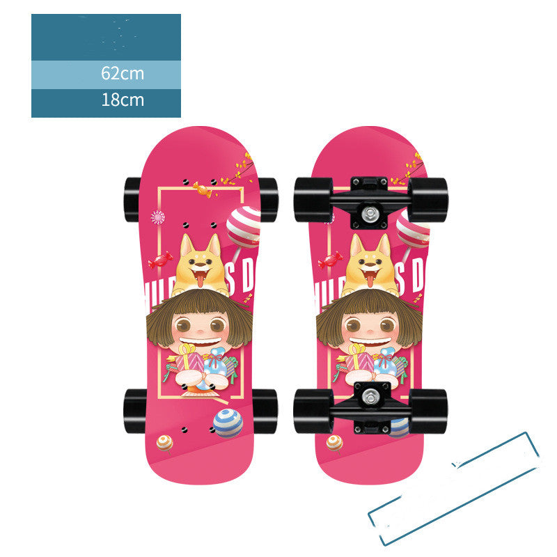KFX-0574397 Big Head Pet Skateboard for Dogs and Cats - Maple Flat Panel - 62x18cm