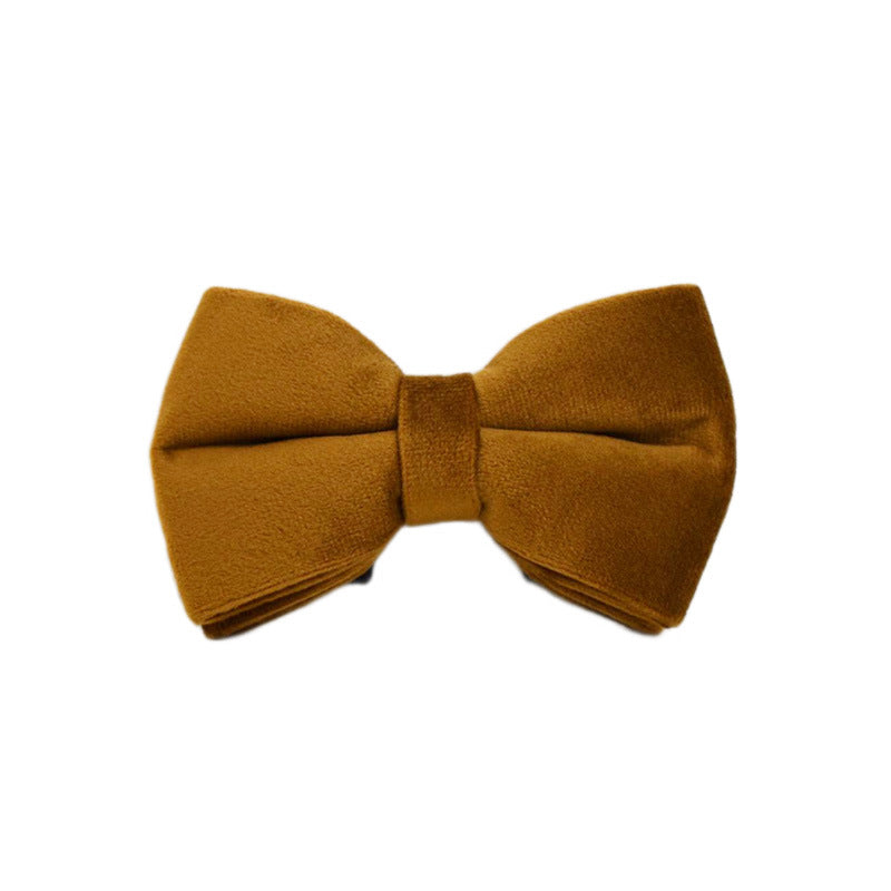 KFX-0575037 Stylish Velvet Fabric Dog Collar with Bow and Flower Accessories