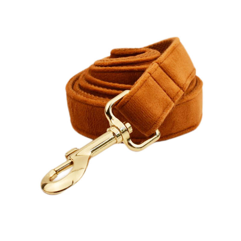 KFX-0575037 Stylish Velvet Fabric Dog Collar with Bow and Flower Accessories