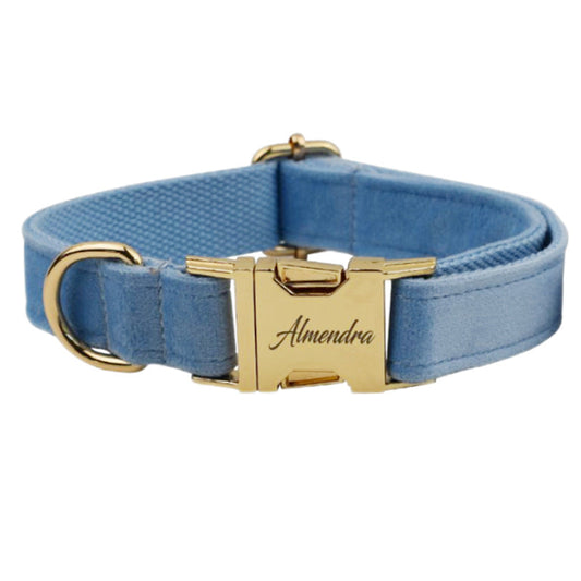 KFX-0575037 Stylish Velvet Fabric Dog Collar with Bow and Flower Accessories