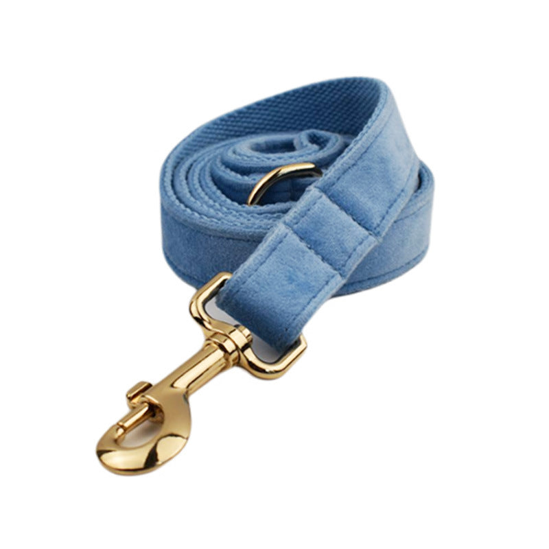 KFX-0575037 Stylish Velvet Fabric Dog Collar with Bow and Flower Accessories