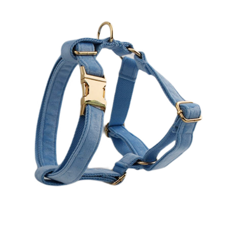 KFX-0575037 Stylish Velvet Fabric Dog Collar with Bow and Flower Accessories