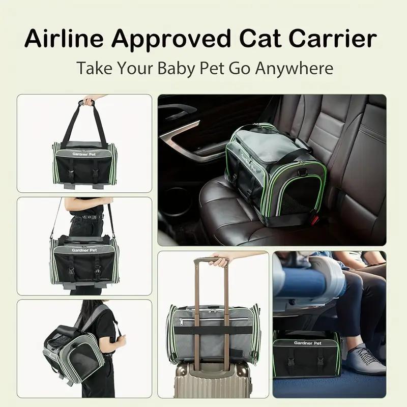 KFX-0575805 Expandable and Foldable Pet Carrier with Wheels for Cats and Small Dogs, Soft-Sided and Airline-Approved