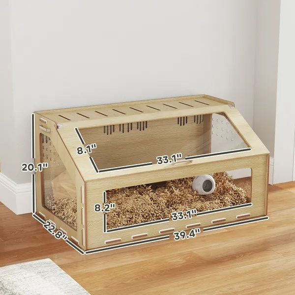 KFX-0577213 Spacious 39 Inch Hamster Cage with Acrylic Windows and Openable Top for Easy Access and Ventilation
