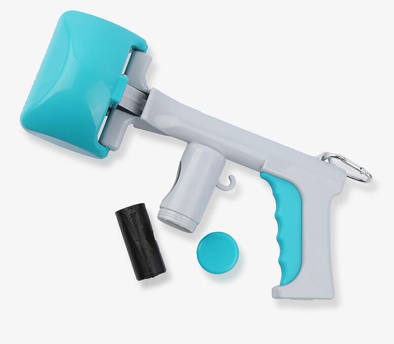 KFX-0577341 Extended Handle Toilet Picker for Dogs and Cats - Plastic, Blue, Available in Small and Large Sizes