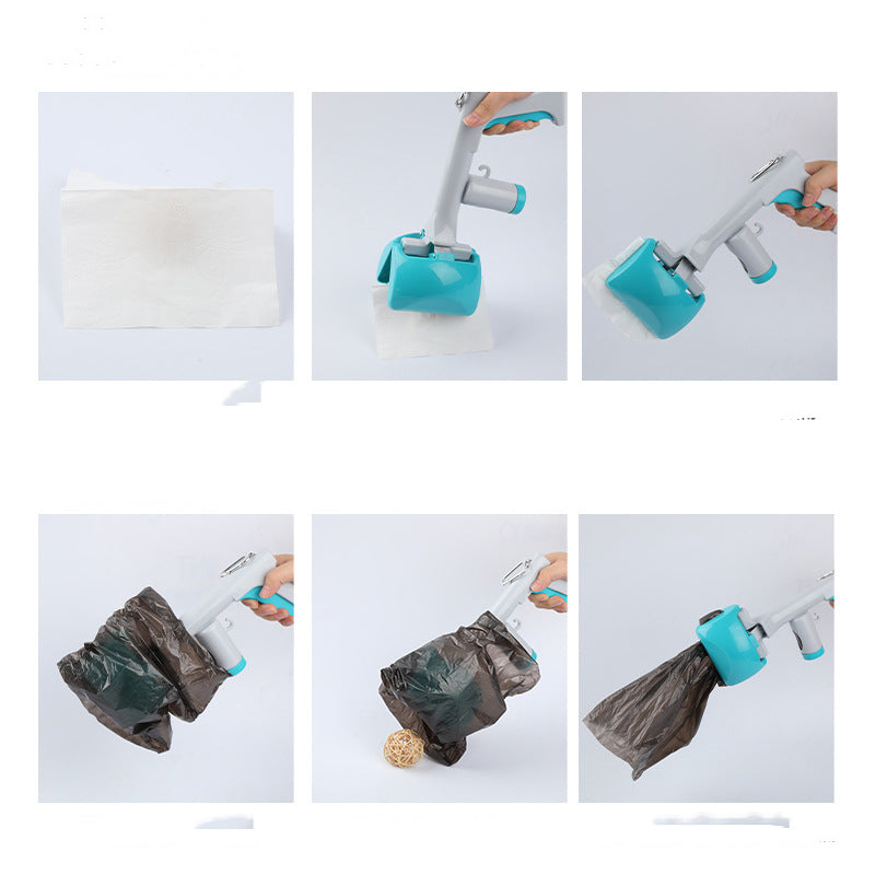 KFX-0577341 Extended Handle Toilet Picker for Dogs and Cats - Plastic, Blue, Available in Small and Large Sizes
