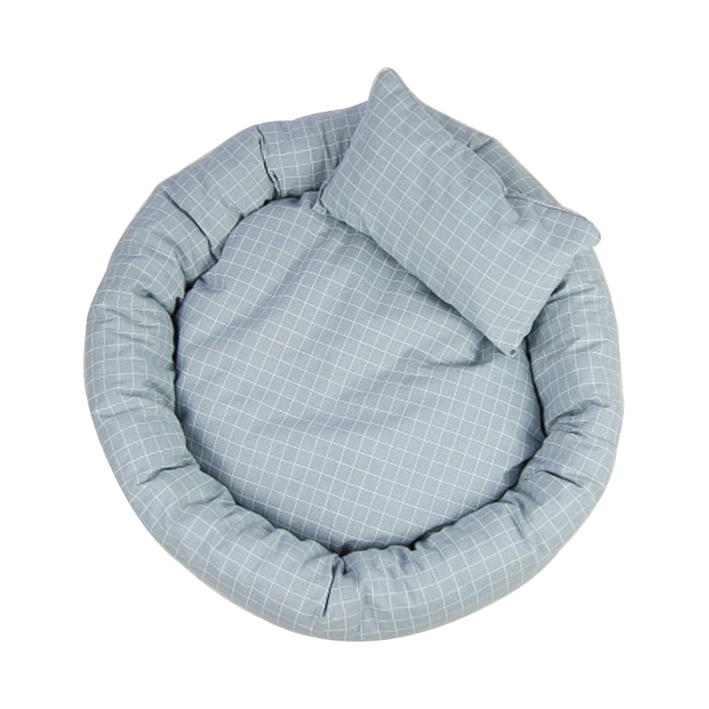 KFX-0577597 Soft Velvet Cotton Cat Litter Bed with Non-Slip Oxford Base, Egg Tart Shape, 35cm Diameter