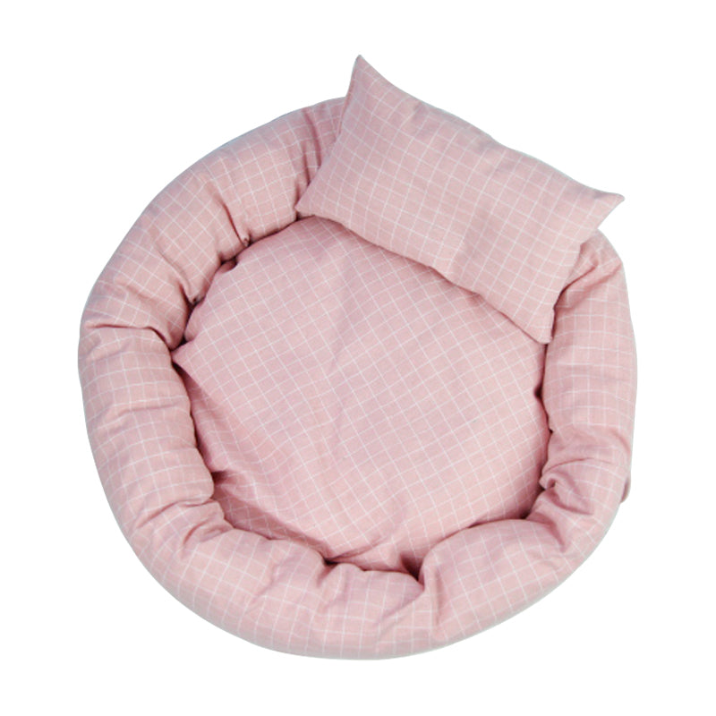 KFX-0577597 Soft Velvet Cotton Cat Litter Bed with Non-Slip Oxford Base, Egg Tart Shape, 35cm Diameter
