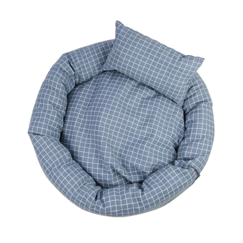 KFX-0577597 Soft Velvet Cotton Cat Litter Bed with Non-Slip Oxford Base, Egg Tart Shape, 35cm Diameter