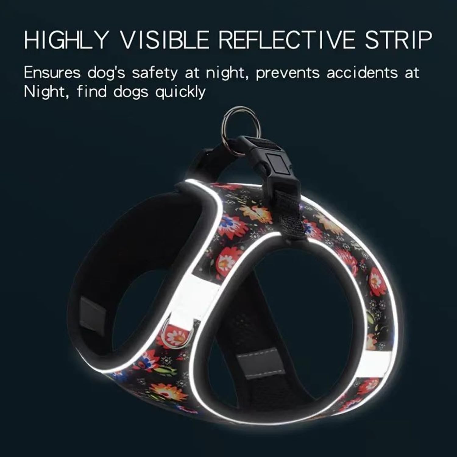 KFX-0579133 Reflective No Pull Adjustable Soft Mesh Dog Harness and Leash Set for Small to Medium Dogs