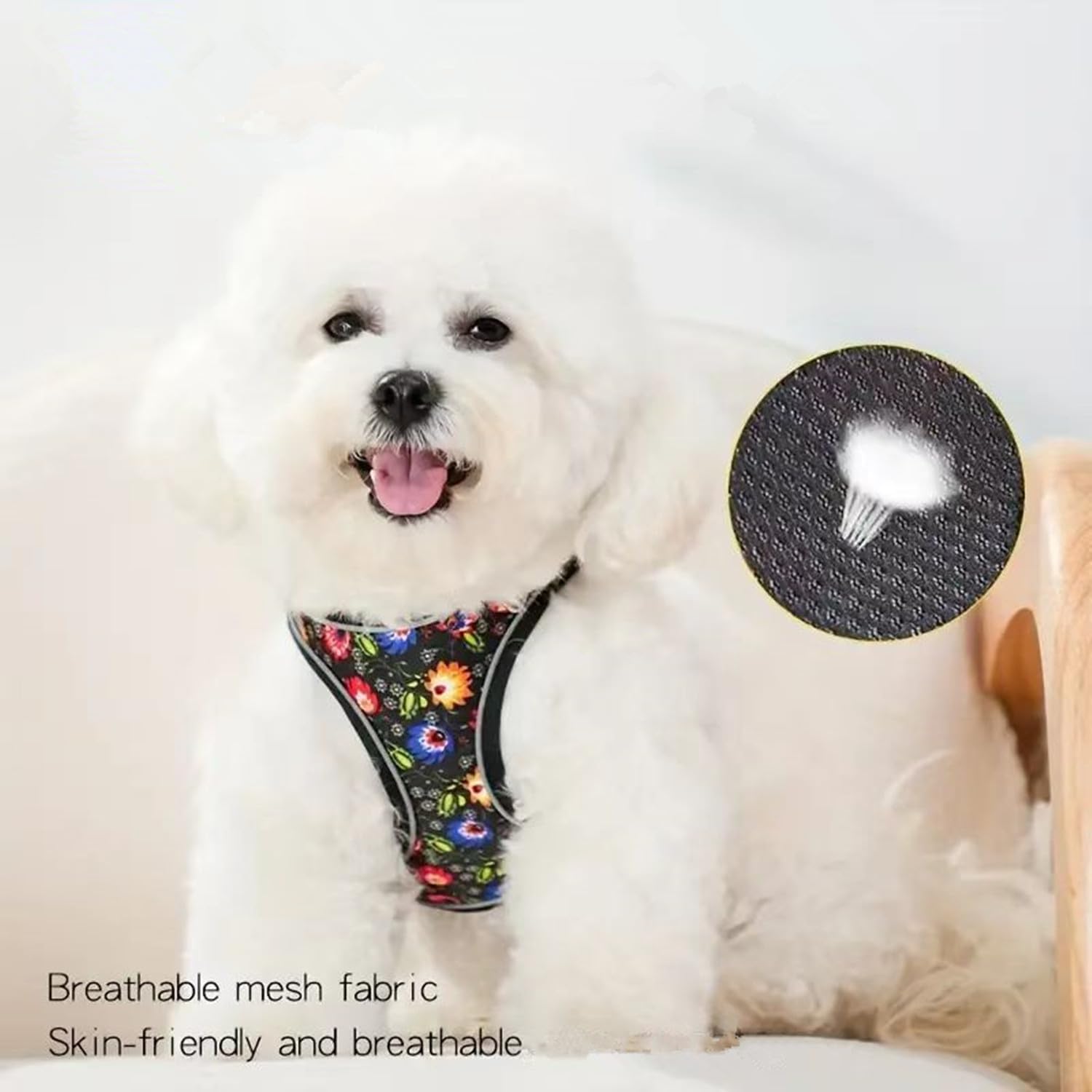 KFX-0579133 Reflective No Pull Adjustable Soft Mesh Dog Harness and Leash Set for Small to Medium Dogs