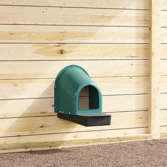 KFX-0580925 Wall-Mounted Chicken Nesting Boxes - Set of 4, Dark Green ABS Plastic, Space-Saving Design with Easy Access for Egg Collection