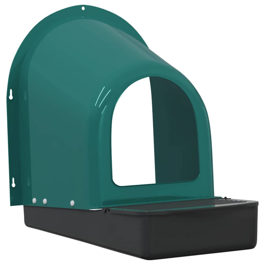 KFX-0580925 Wall-Mounted Chicken Nesting Boxes - Set of 4, Dark Green ABS Plastic, Space-Saving Design with Easy Access for Egg Collection