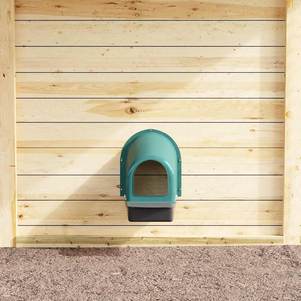 KFX-0580925 Wall-Mounted Chicken Nesting Boxes - Set of 4, Dark Green ABS Plastic, Space-Saving Design with Easy Access for Egg Collection